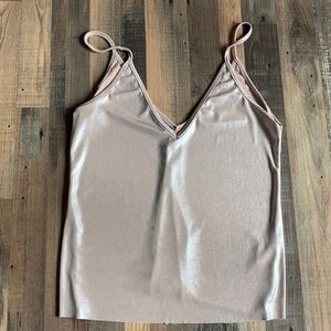 Spaghetti strap gold/tan top.